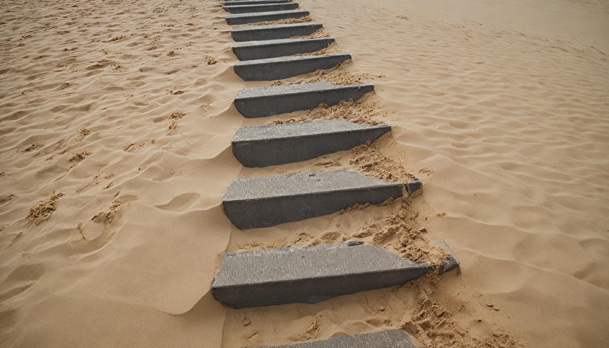 Beach steps left 'hanging' by shifting sands
