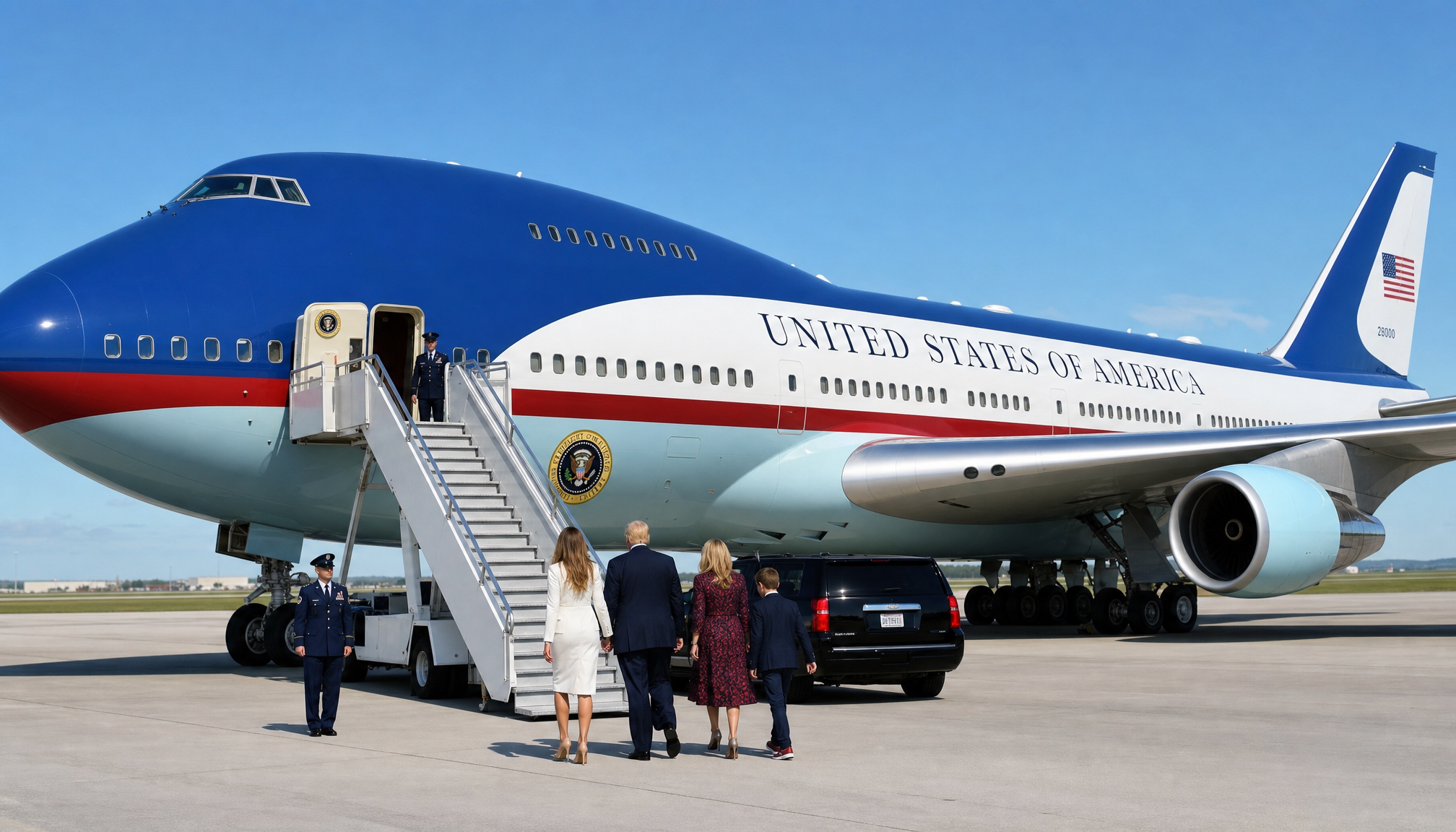 President Trump Takes Inaugural Flight on New Qatar-Gifted Air Force One