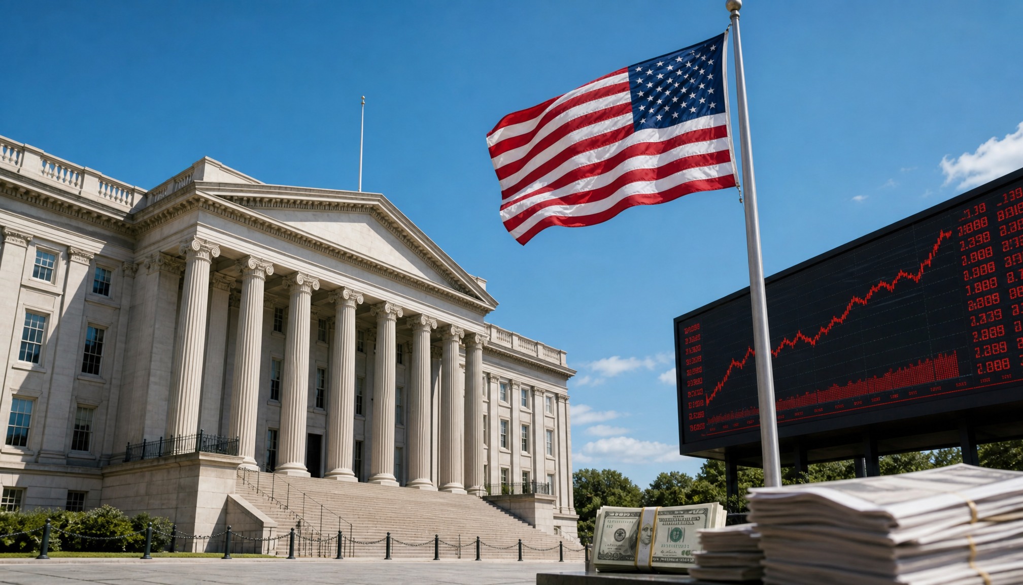 US Budget Deficit Reaches Nearly $2 Trillion, Highest Level Since 2021
